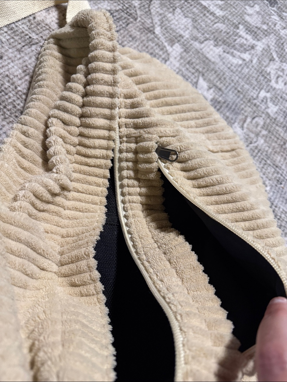 Corduroy Crossbody Bag in Cream - Picture 7 of 10